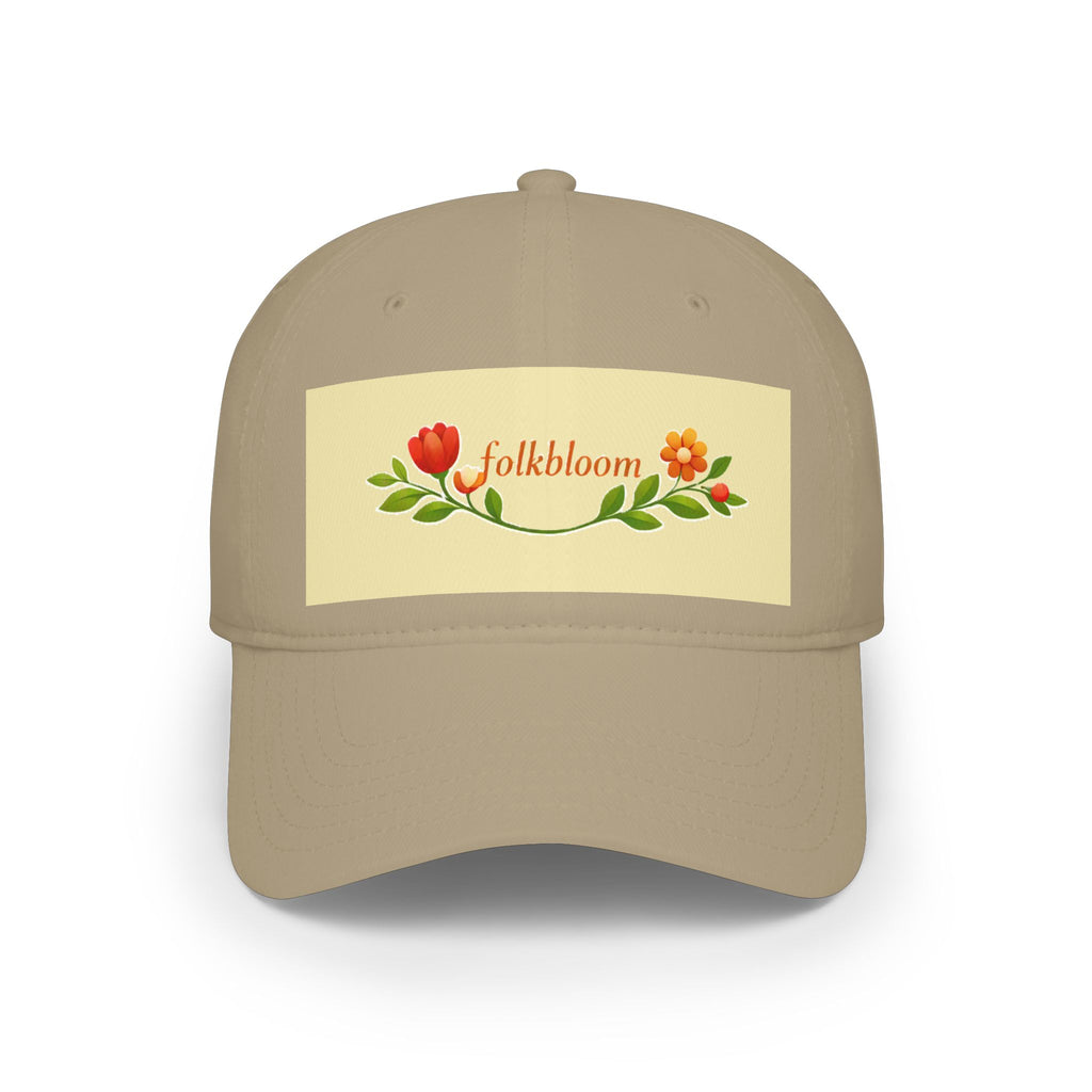 Folk Bloom floral vine embroidery patch Cap | Low Profile Baseball Cap