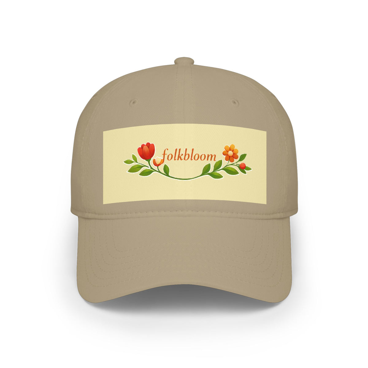 Folk Bloom floral vine embroidery patch Cap | Low Profile Baseball Cap