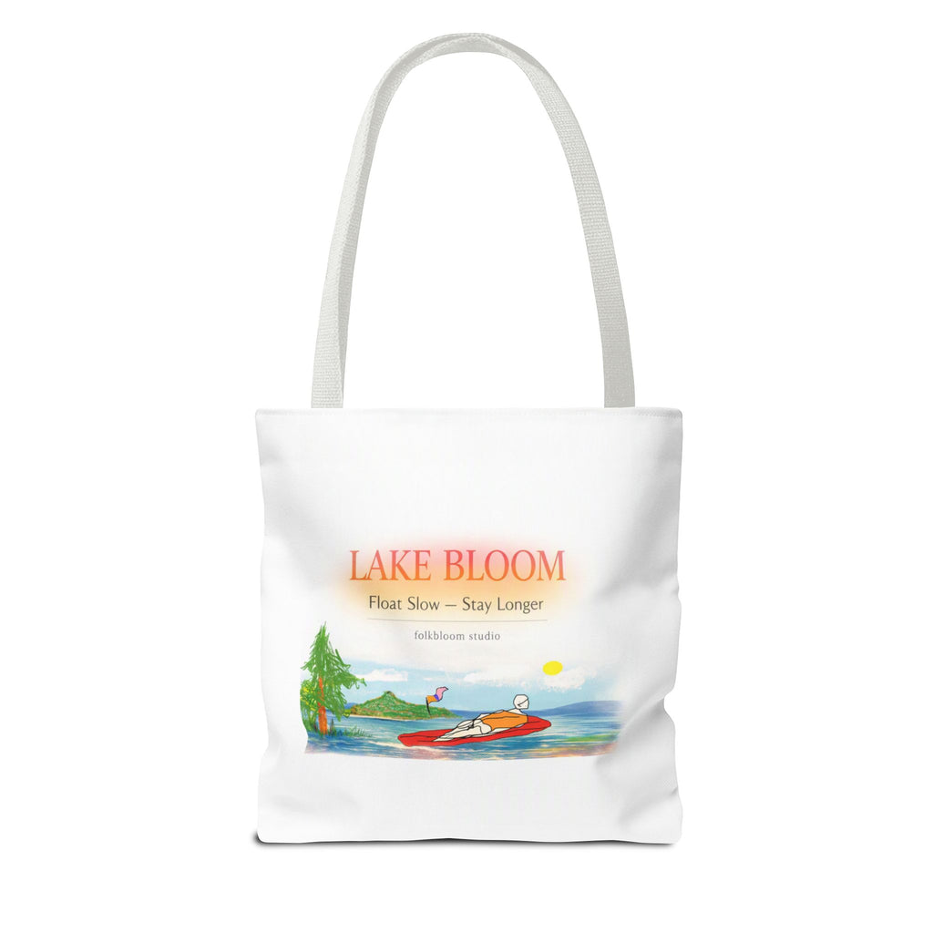 Lake Bloom Tote Bag — 'Float Slow, Stay Longer' Scenic Summer Tote