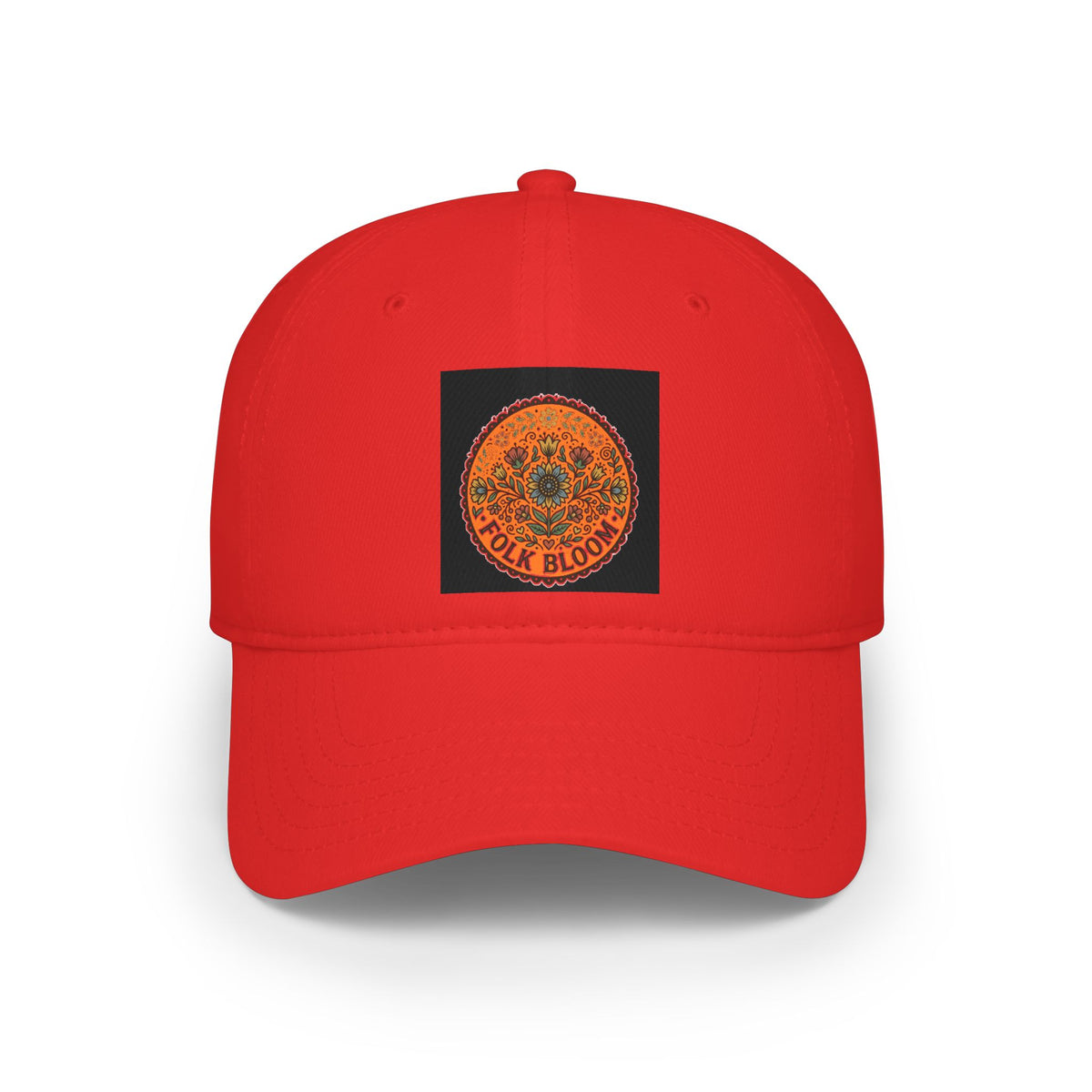 Folk Bloom Mandala Low Profile Cap | Floral Circular Emblem