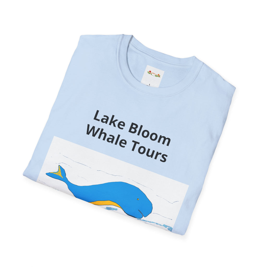Lake Bloom Whale Tours T-Shirt — Cute Blue Whale Graphic Tee