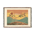 Wildflower Sunrise Woven Blanket | Scenic Mountain Landscape Throw