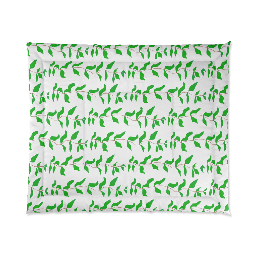 Leaf Pattern Comforter - Green Vine Botanical Duvet Cover