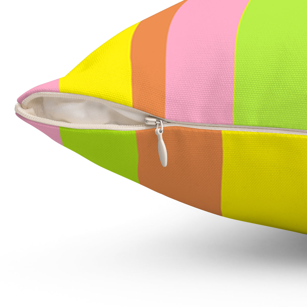 Colorful Pastel Stripe Square Pillow — Bright Neon Retro Accent Cushion