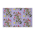 Lavender Floral Washable Rug — Purple Pansy & Vine Decorative Floor Mat