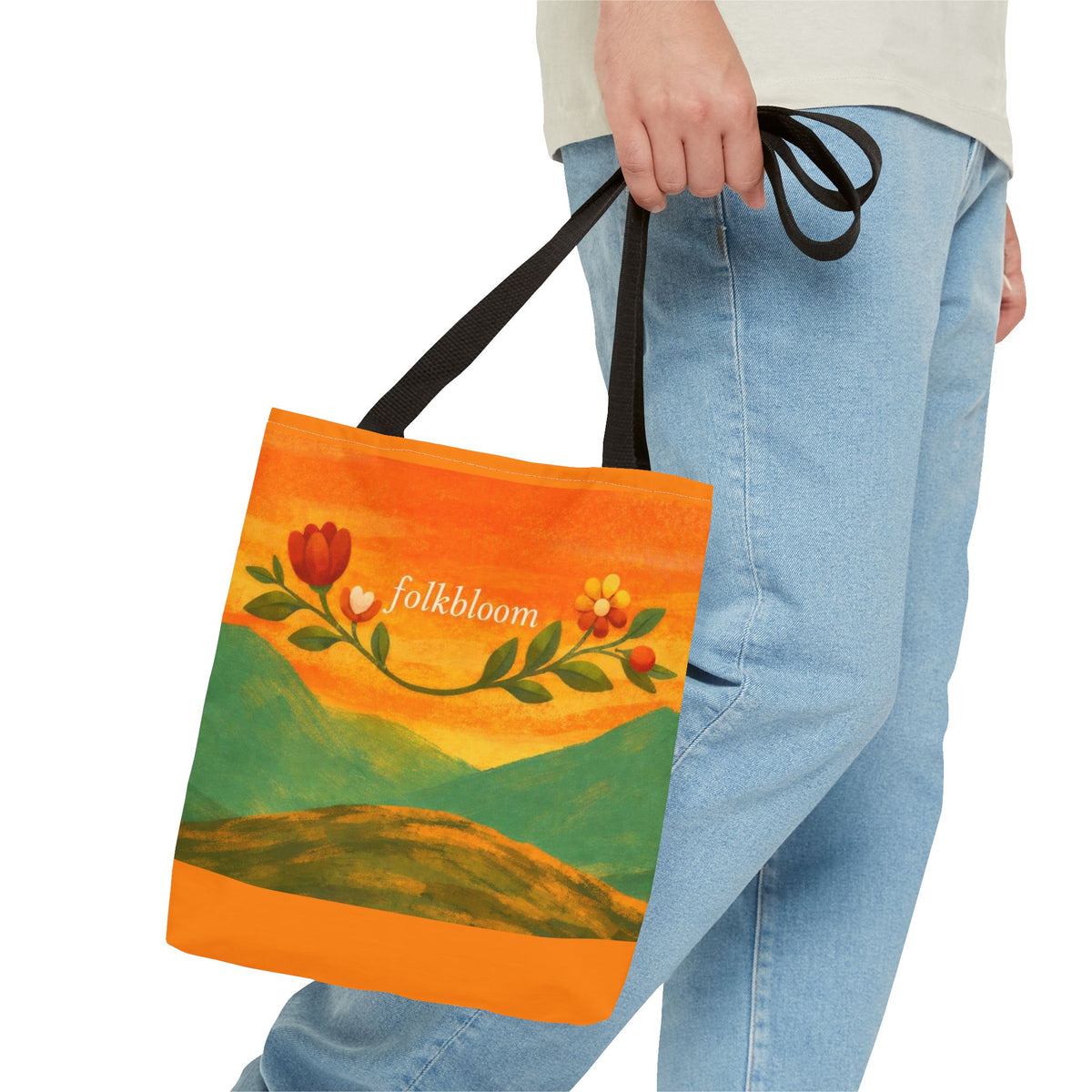 Folkbloom Floral Landscape Tote