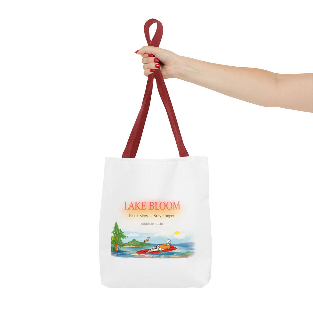 Lake Bloom Tote Bag — 'Float Slow, Stay Longer' Scenic Summer Tote