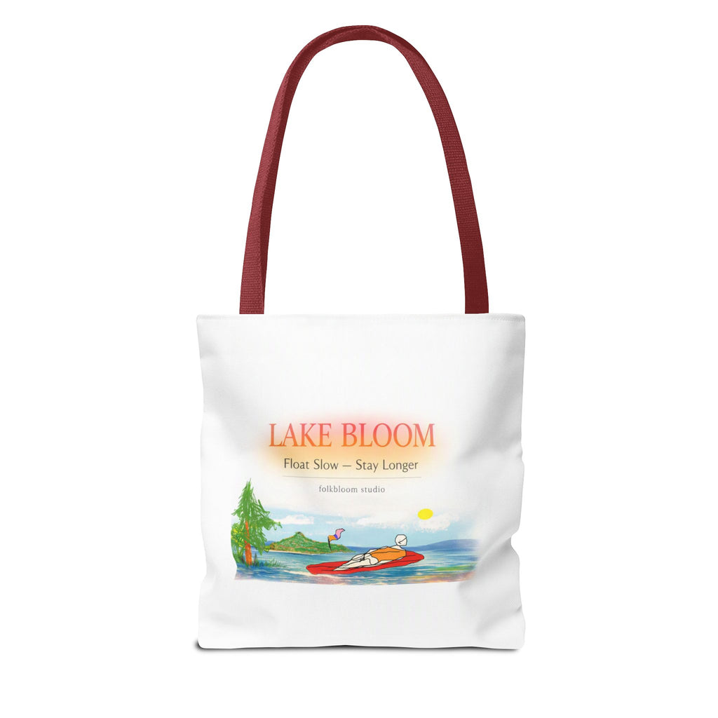 Lake Bloom Tote Bag — 'Float Slow, Stay Longer' Scenic Summer Tote