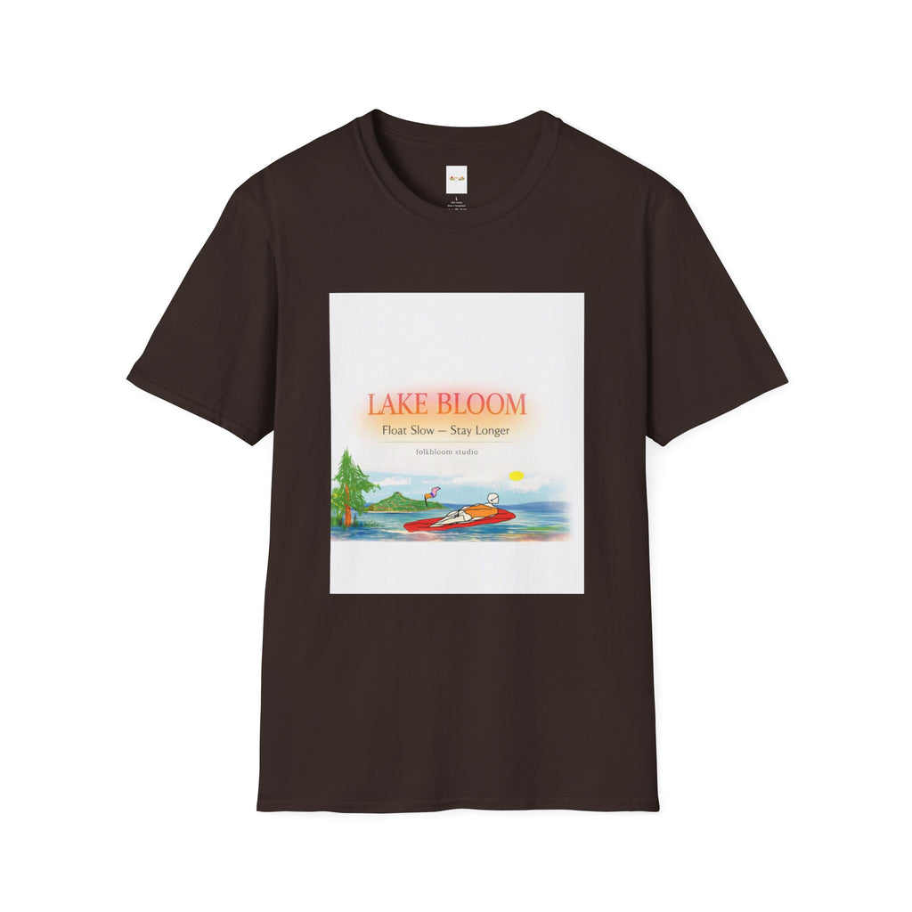 Lake Bloom T-Shirt — "Float Slow, Stay Longer" Kayak Lake Graphic Tee