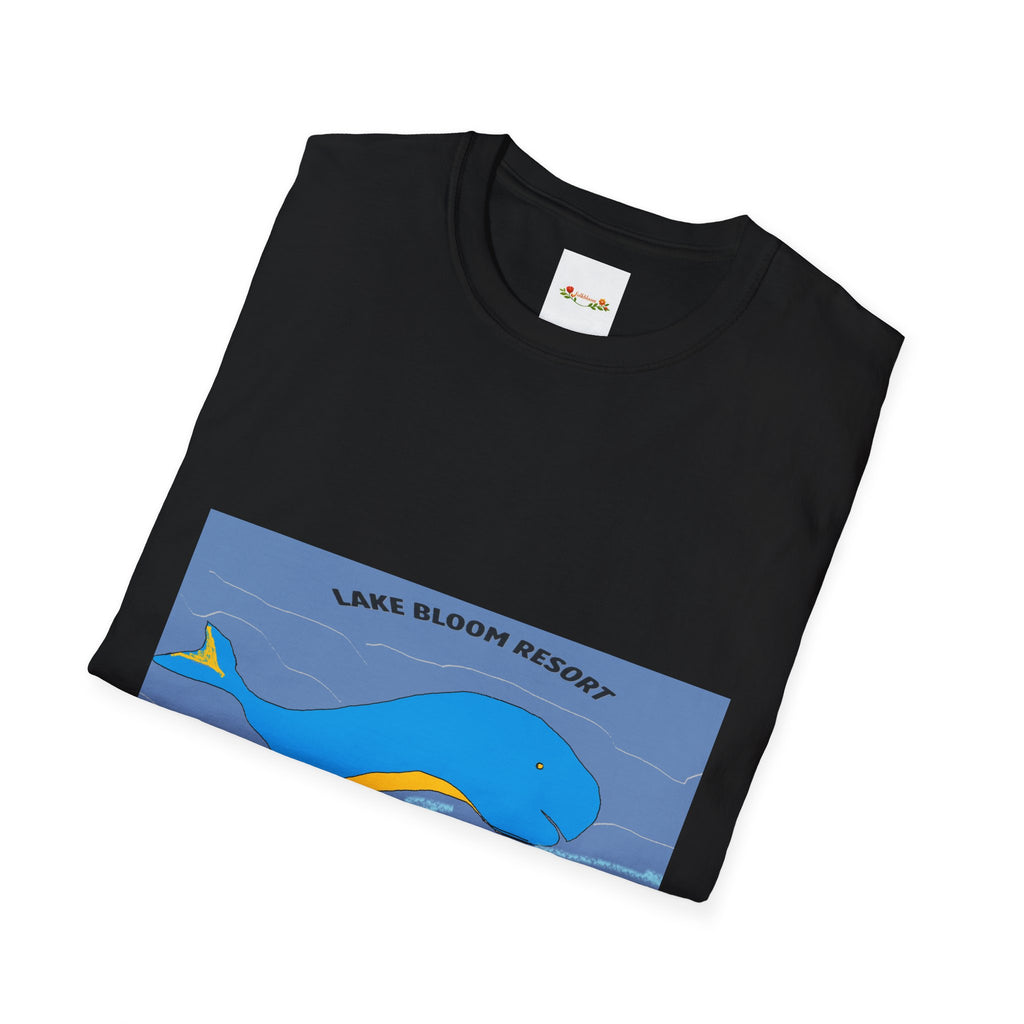 Lake Bloom Resort Whale T-Shirt — Retro Beach Vacation Tee
