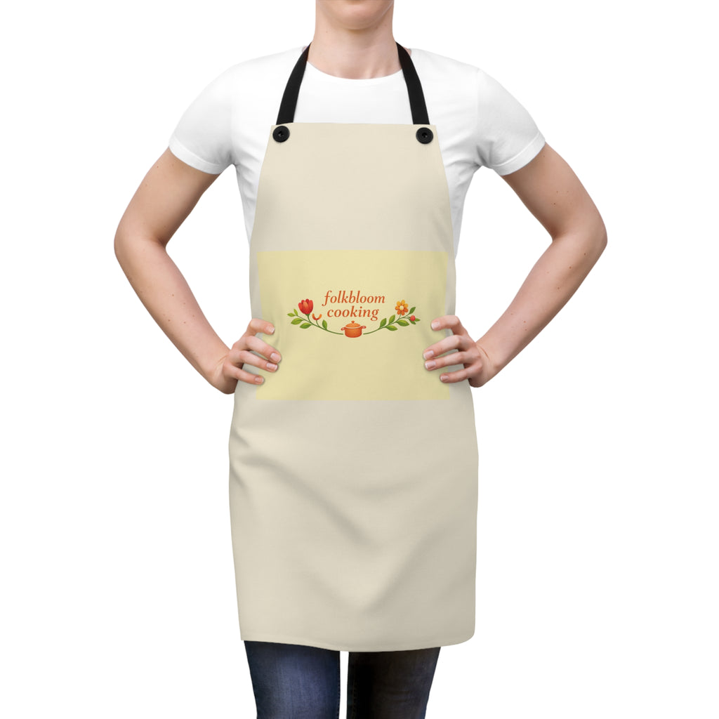 Apron — FolkBloom Cooking Floral Kitchen Apron (Cute Rustic Chef Gift)