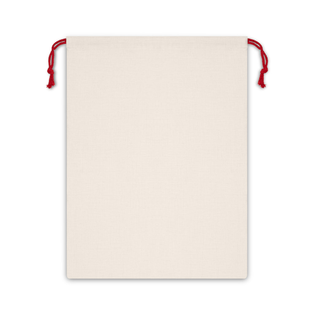 Holiday Wreath Gift Bag — Red Drawstring Christmas Pouch