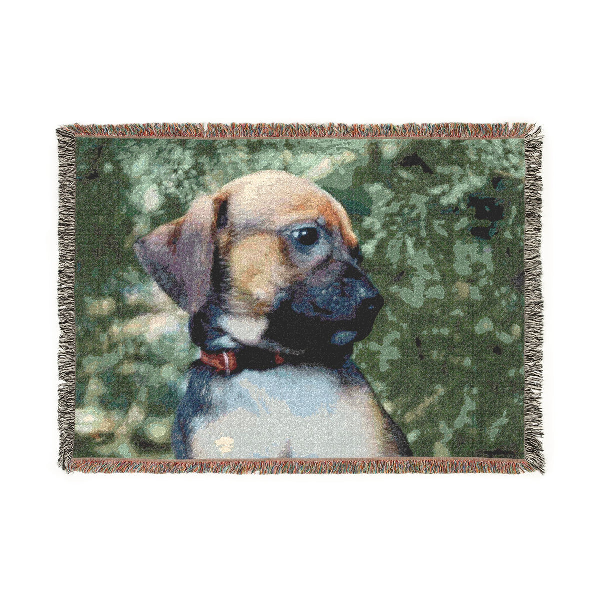 Puppy Portrait Woven Blanket | Dog Throw Blanket, Pet Tapestry