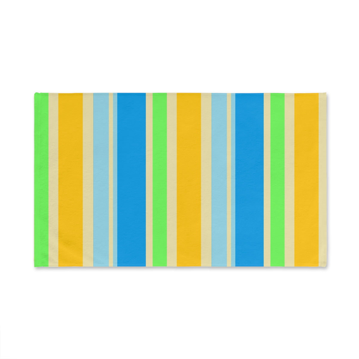 Colorful Beach Stripe Hand Towel — Bright Blue, Yellow & Green Summer Stripe