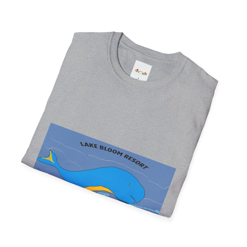 Lake Bloom Resort Whale T-Shirt — Retro Beach Vacation Tee