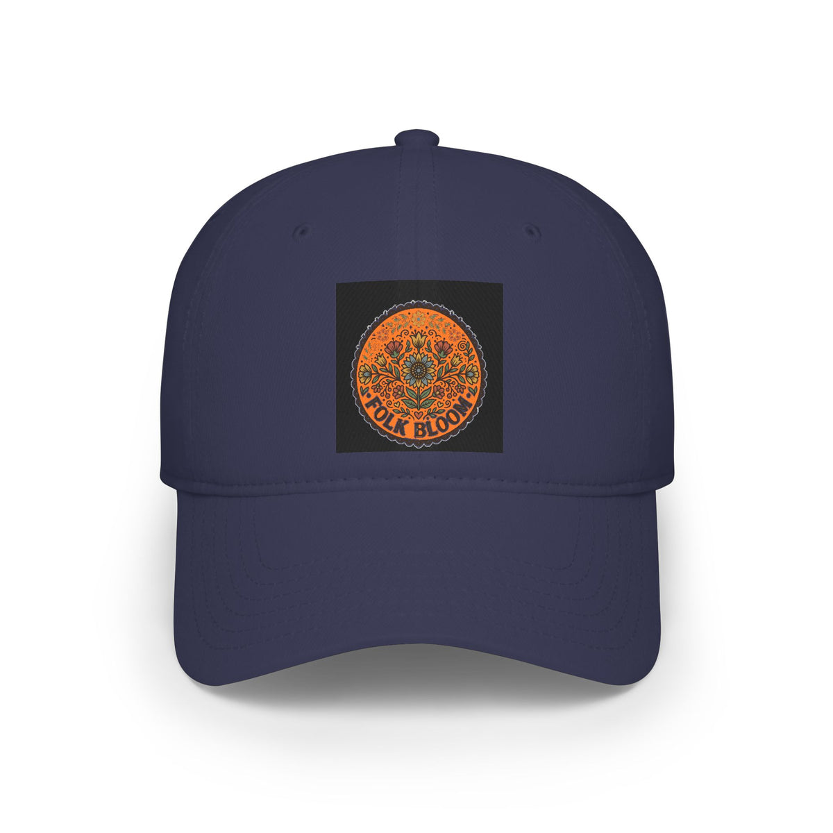 Folk Bloom Mandala Low Profile Cap | Floral Circular Emblem