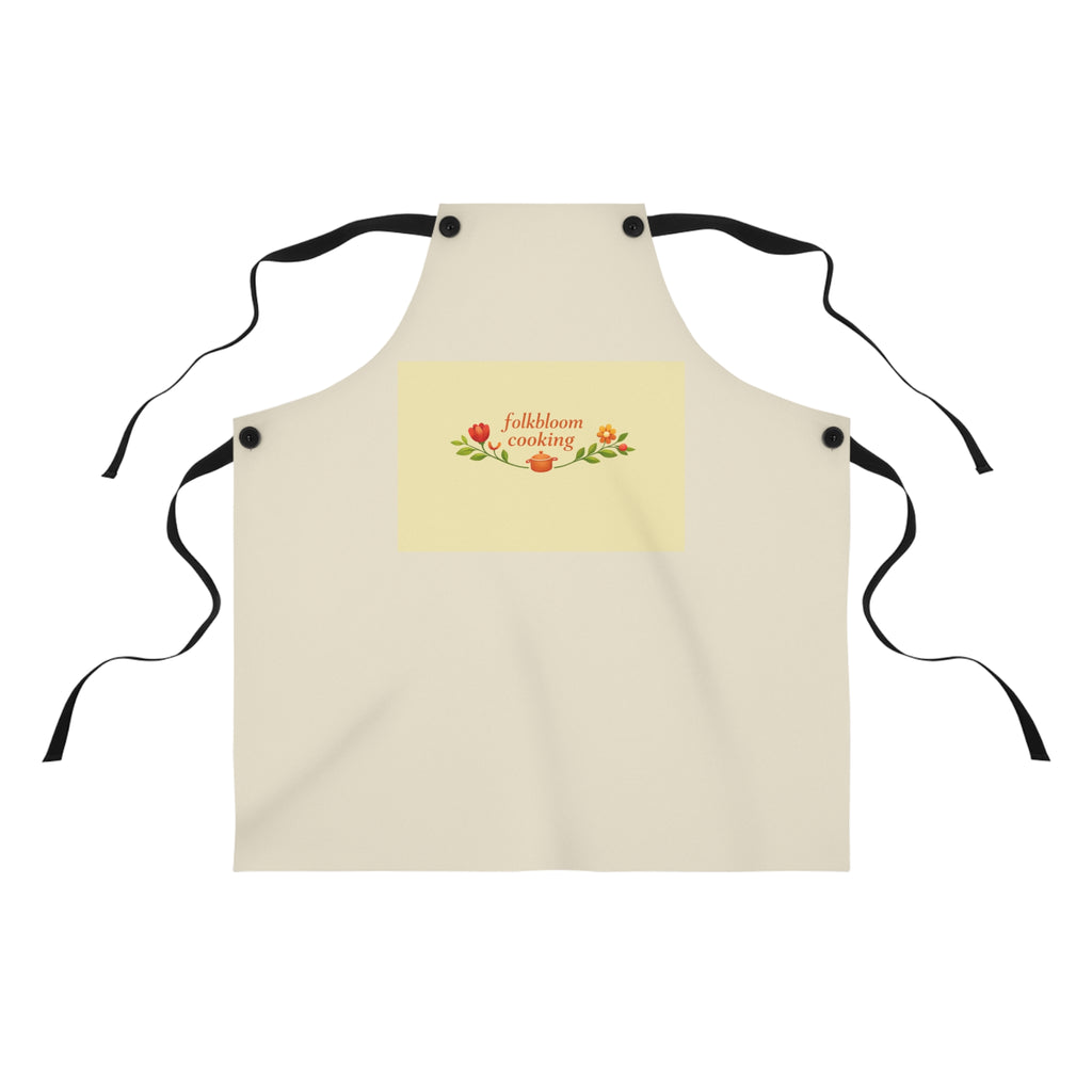 Apron — FolkBloom Cooking Floral Kitchen Apron (Cute Rustic Chef Gift)