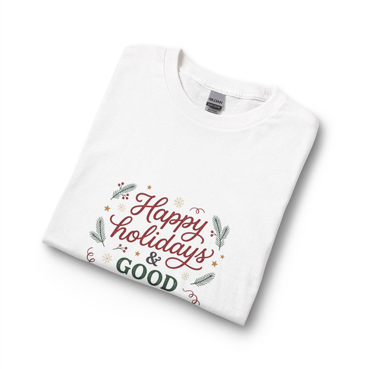 Long Sleeve T-Shirt — “Happy Holidays & Good Cheers To All” Holiday Greeting Tee
