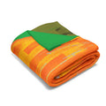 Abstract Sunset Mountain Arctic Fleece Blanket | Green Orange Landscape