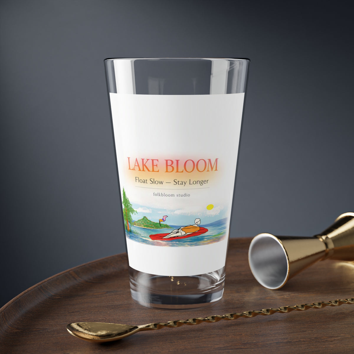 Lake Bloom 16oz Mixing Glass — Scenic Kayak Design