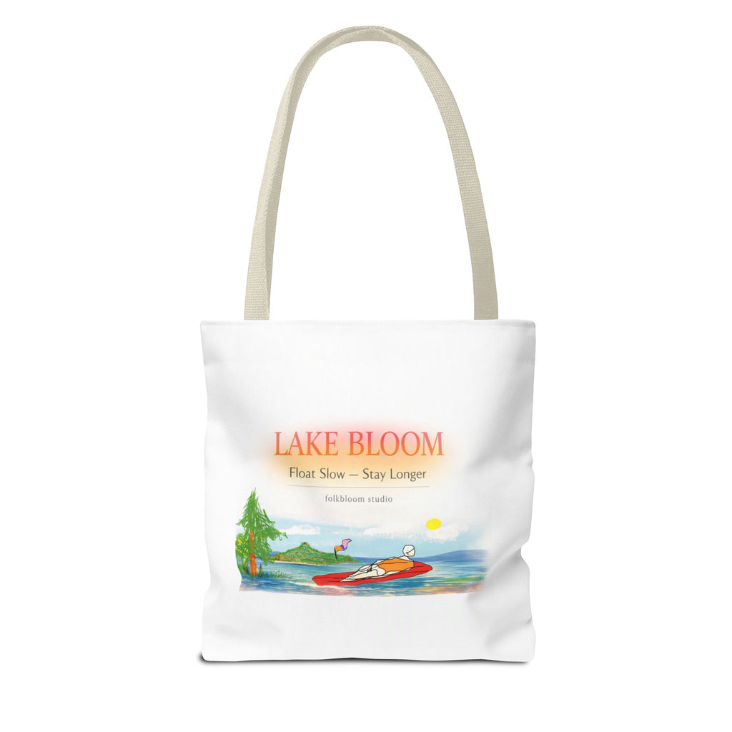 Lake Bloom Tote Bag — 'Float Slow, Stay Longer' Scenic Summer Tote