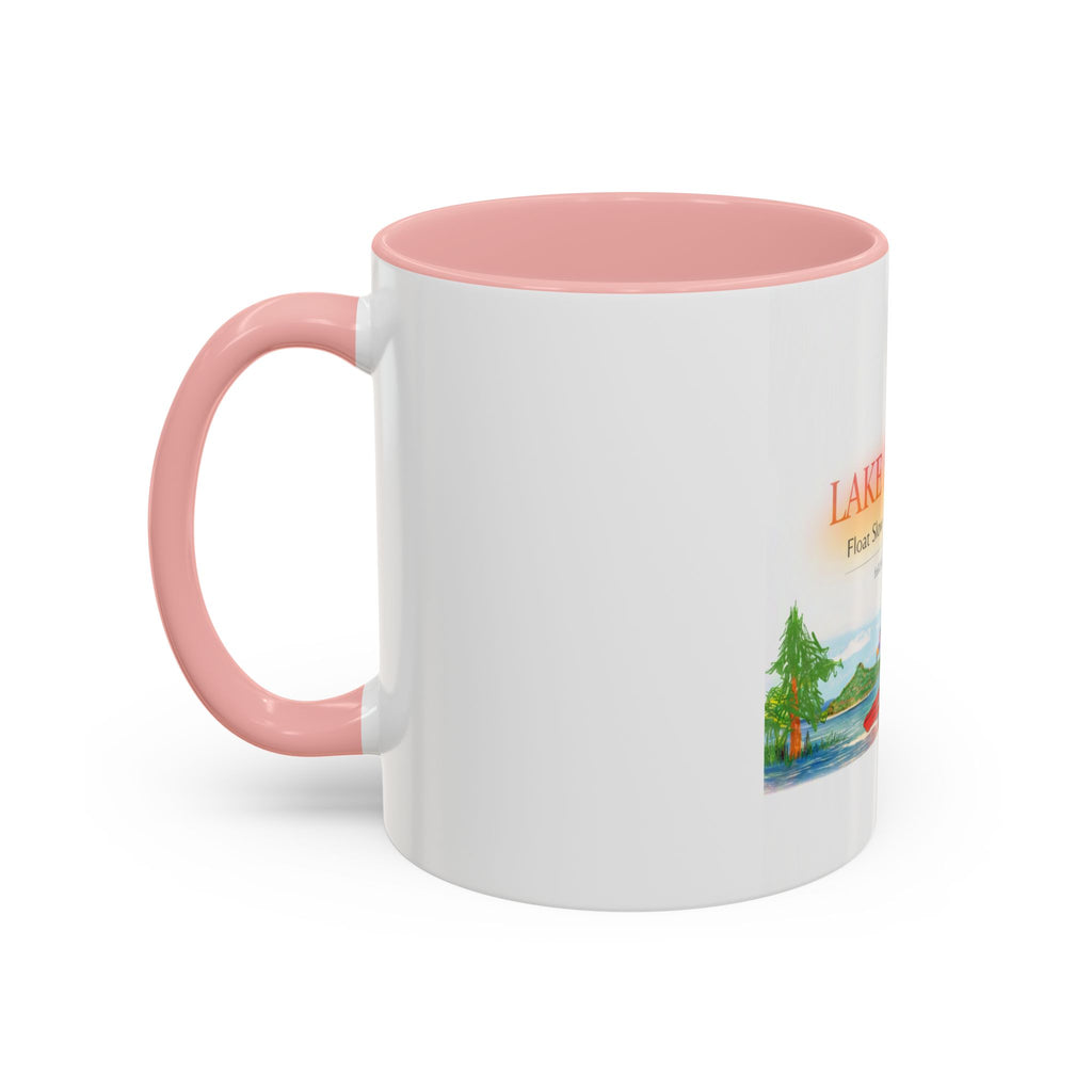 Lake Bloom Accent Coffee Mug – 'Float Slow, Stay Longer' Relaxing Kayak Design