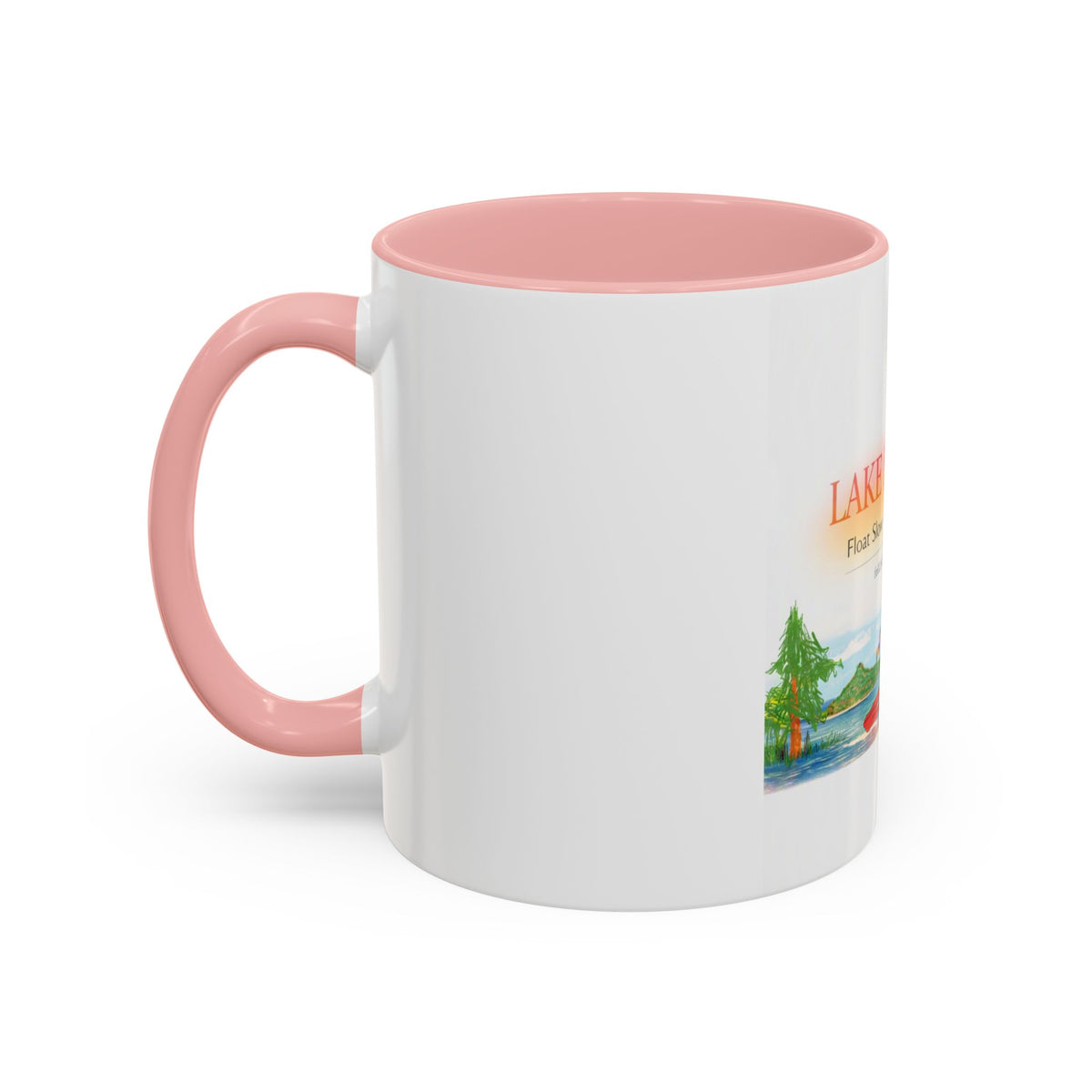 Lake Bloom Accent Coffee Mug – 'Float Slow, Stay Longer' Relaxing Kayak Design
