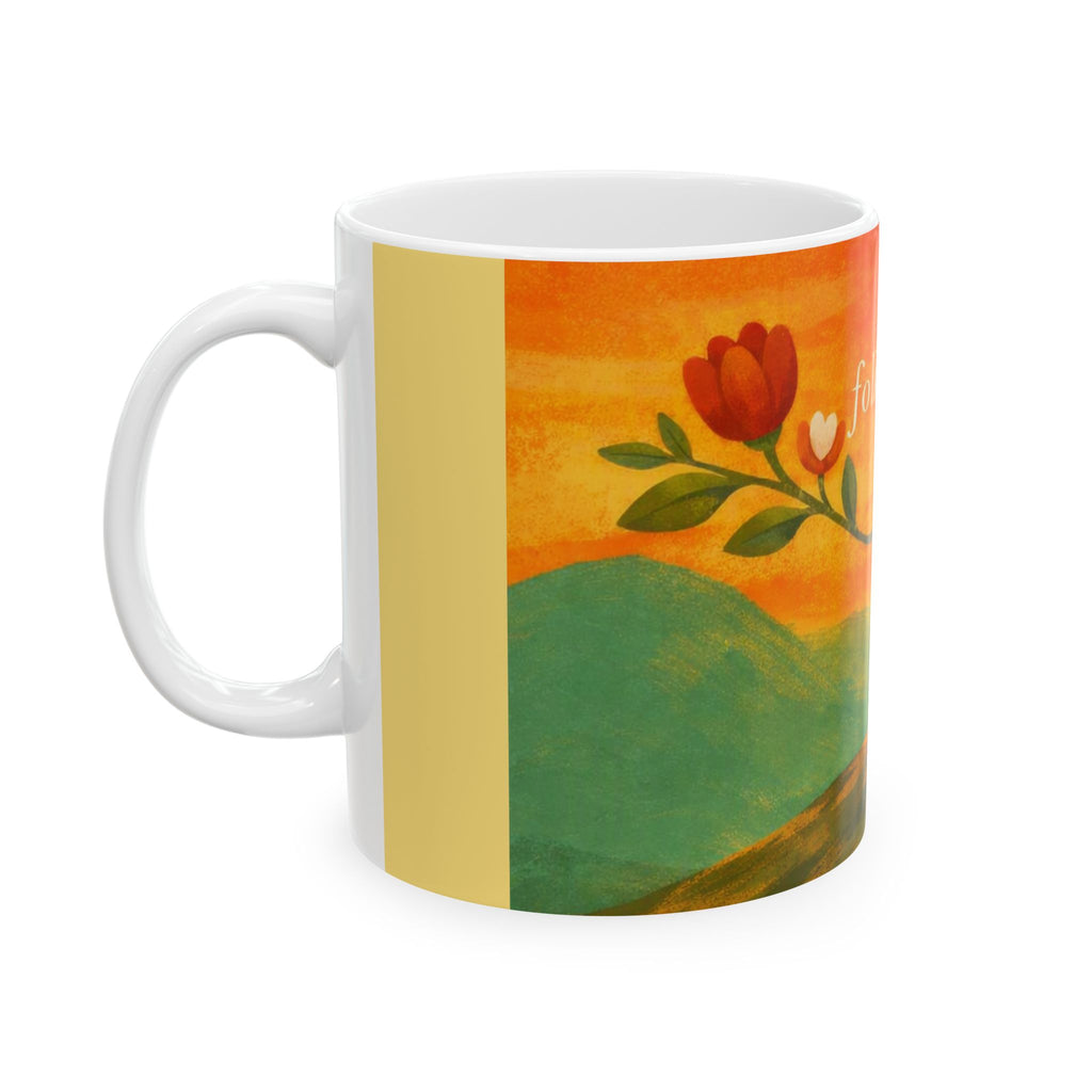 folkbloom floral sunrise mug | retro folk art ceramic mug