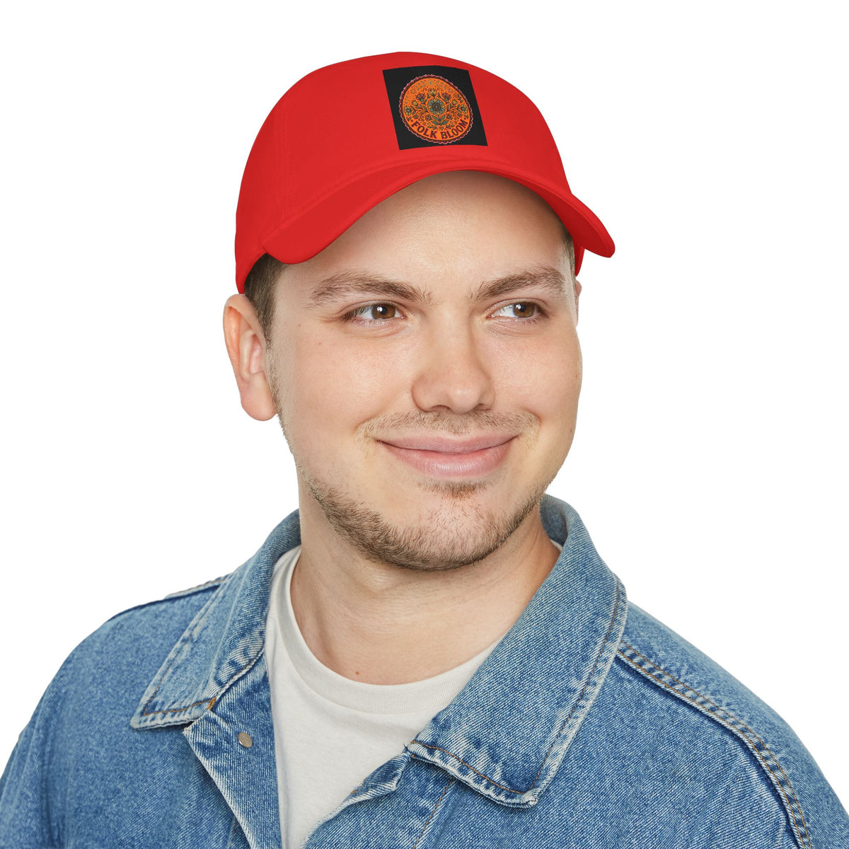 Folk Bloom Mandala Low Profile Cap | Floral Circular Emblem