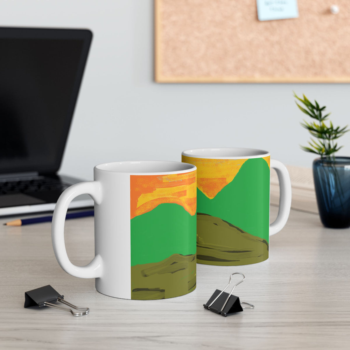 Sunset Mountain Landscape Mug | Scenic Nature Coffee Cup