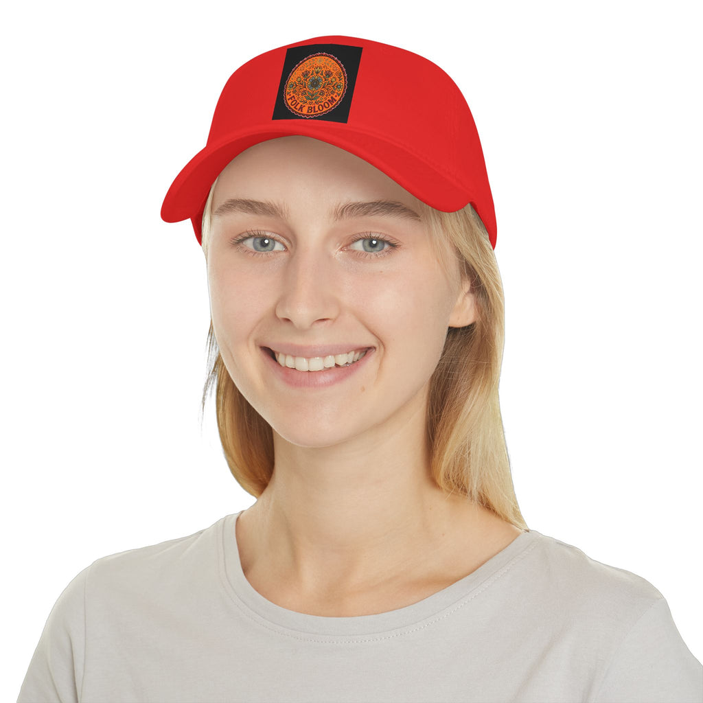 Folk Bloom Mandala Low Profile Cap | Floral Circular Emblem