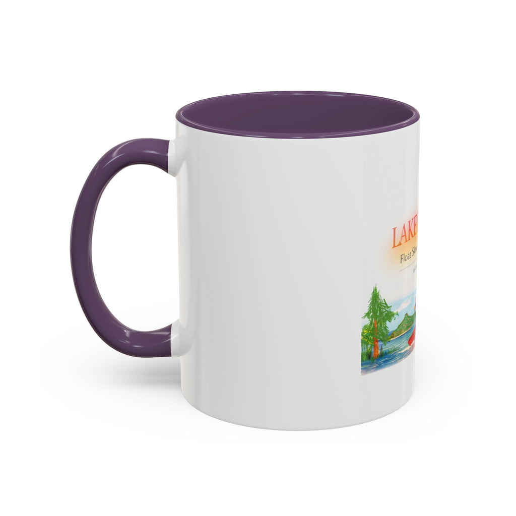 Lake Bloom Accent Coffee Mug – 'Float Slow, Stay Longer' Relaxing Kayak Design