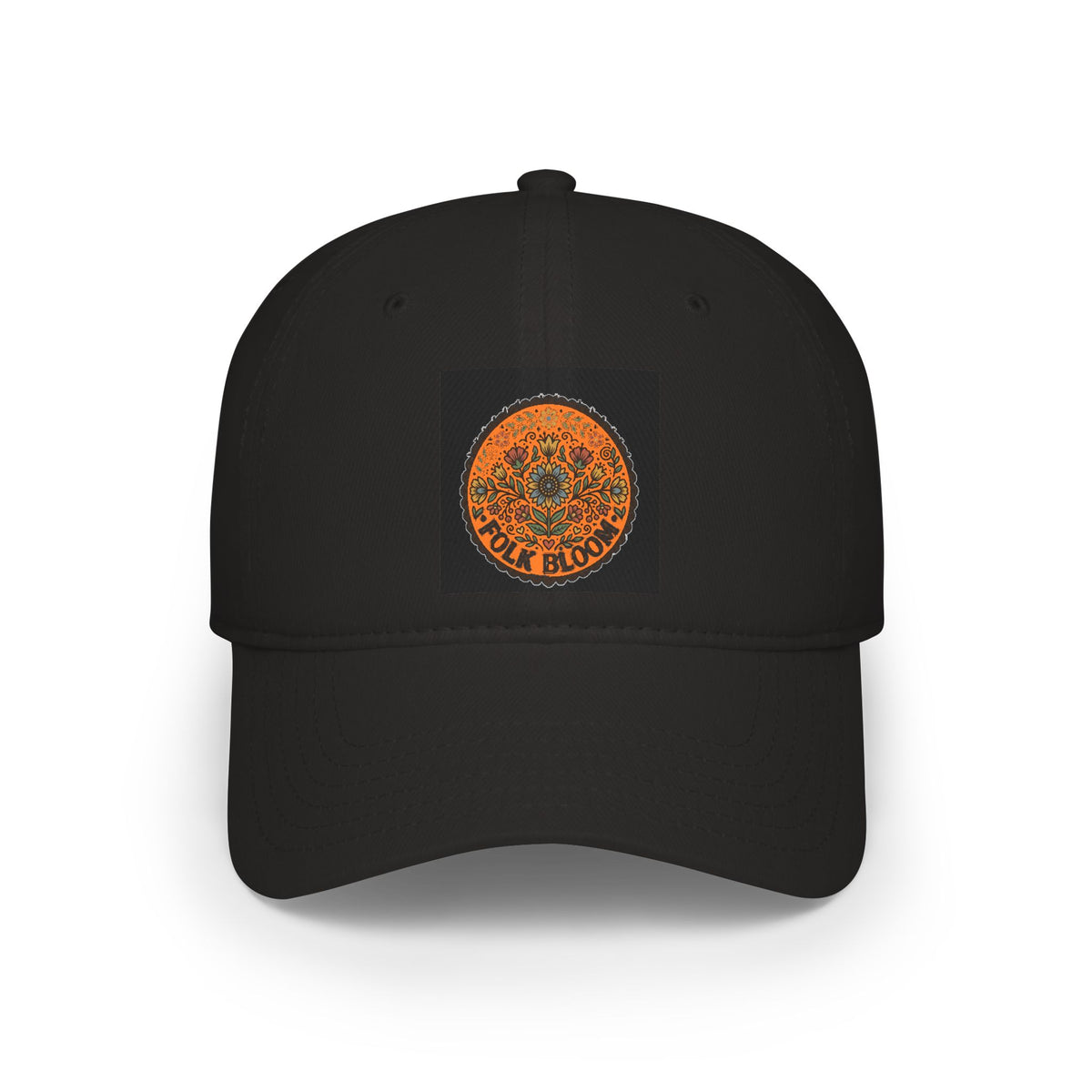 Folk Bloom Mandala Low Profile Cap | Floral Circular Emblem
