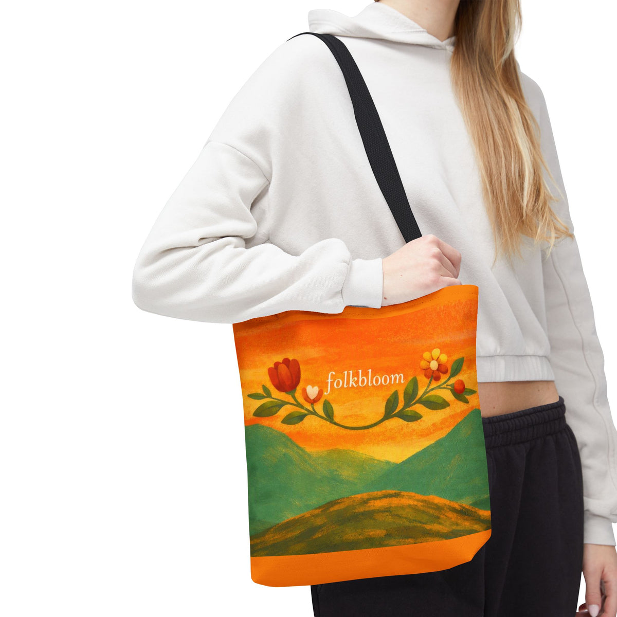 Folkbloom Floral Landscape Tote
