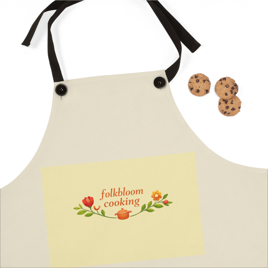 Apron — FolkBloom Cooking Floral Kitchen Apron (Cute Rustic Chef Gift)