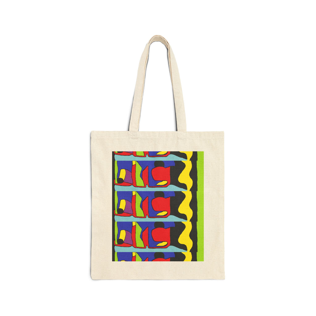Abstract Pop Art Canvas Tote Bag — Bright Geometric Grocery & Market Shopper