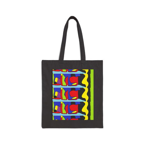 Abstract Pop Art Canvas Tote Bag — Bright Geometric Grocery & Market Shopper