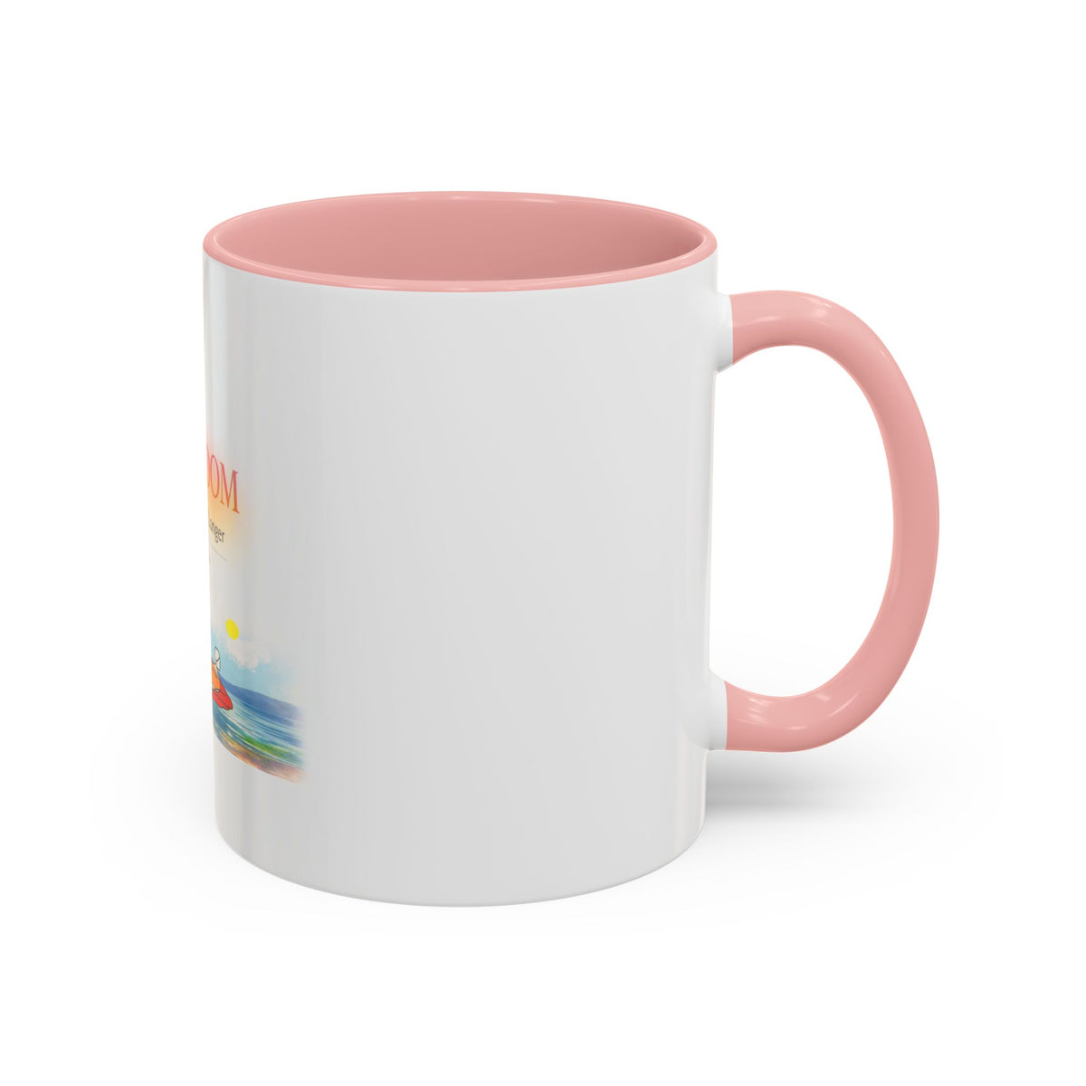 Lake Bloom Accent Coffee Mug – 'Float Slow, Stay Longer' Relaxing Kayak Design