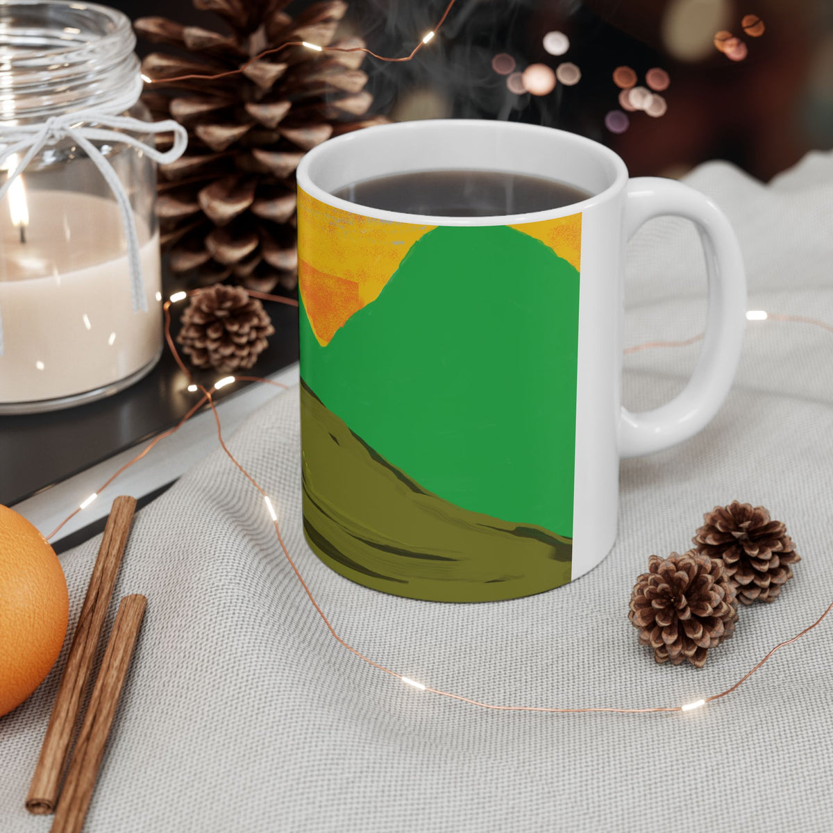 Sunset Mountain Landscape Mug | Scenic Nature Coffee Cup