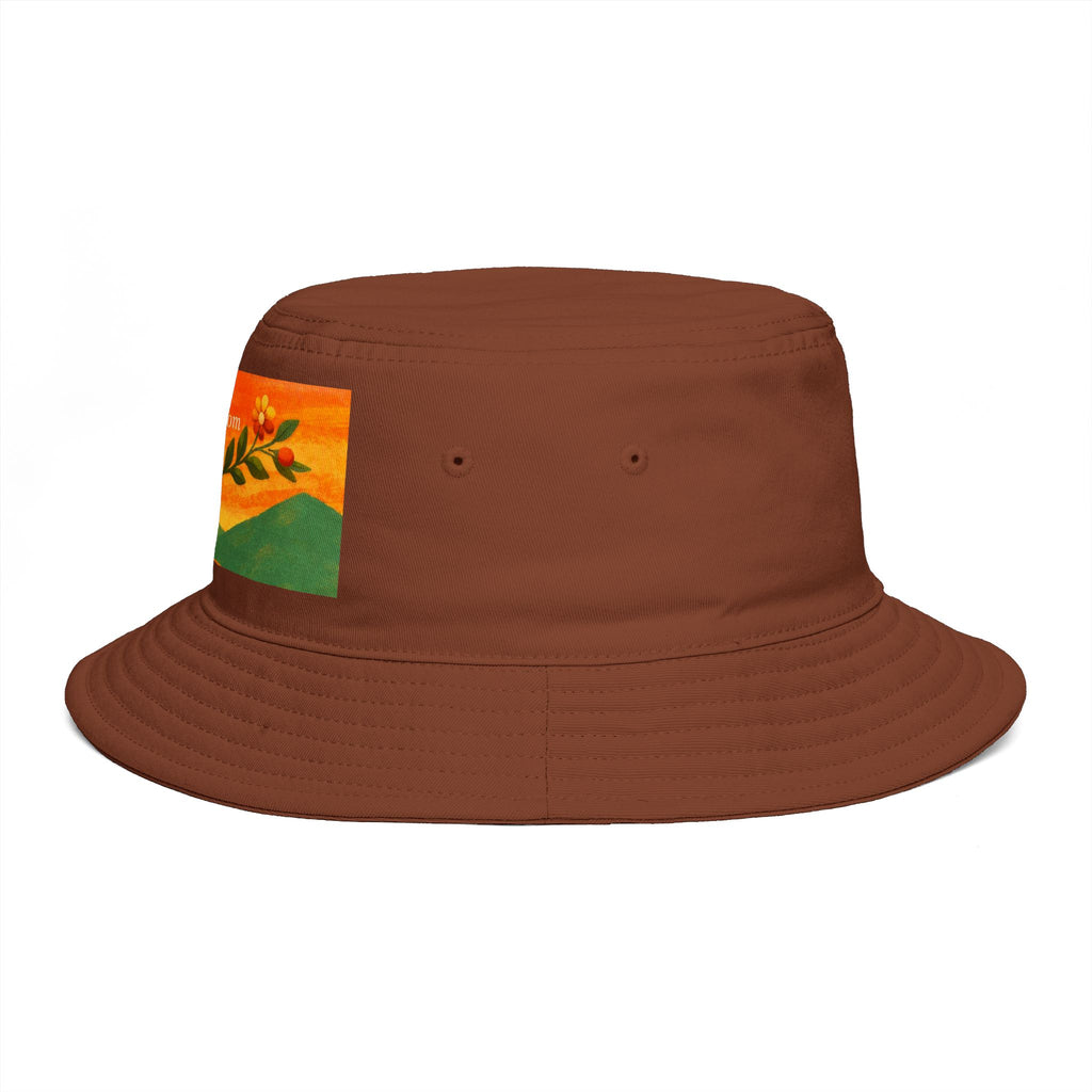 Folk Bloom floral banner Bucket Hat | tulip vine illustration