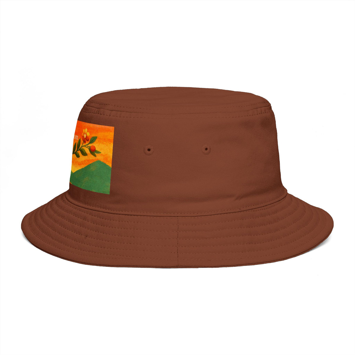 Folk Bloom floral banner Bucket Hat | tulip vine illustration
