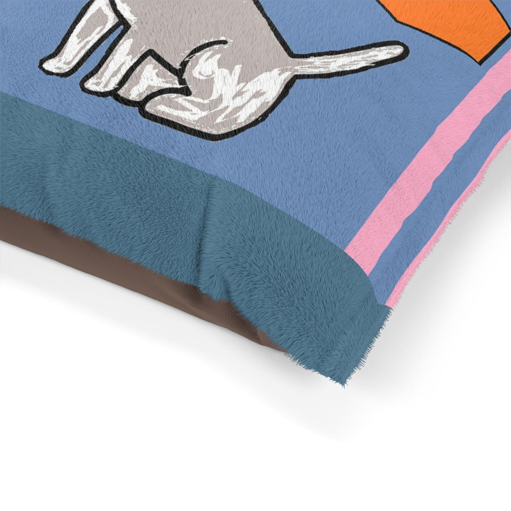 Colorful Cartoon Dog Pet Bed — Modern Geometric Puppy Cushion