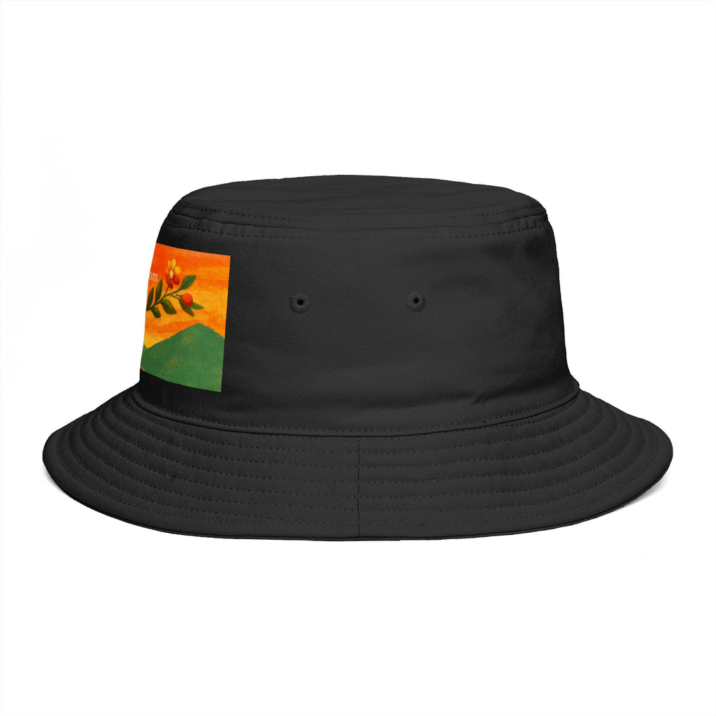 Folk Bloom floral banner Bucket Hat | tulip vine illustration
