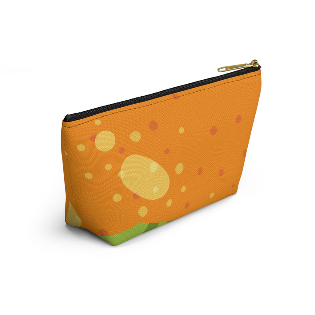 Orange Bubble Pattern Accessory Pouch | T-Bottom Makeup Bag