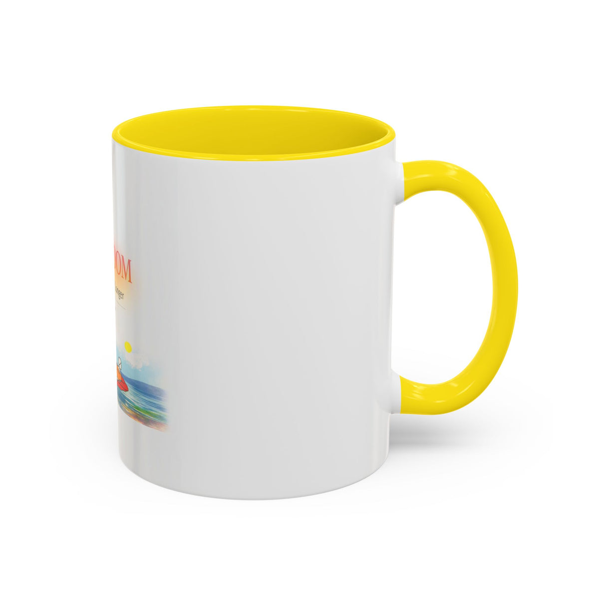 Lake Bloom Accent Coffee Mug – 'Float Slow, Stay Longer' Relaxing Kayak Design