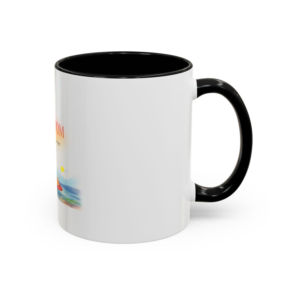 Lake Bloom Accent Coffee Mug – 'Float Slow, Stay Longer' Relaxing Kayak Design