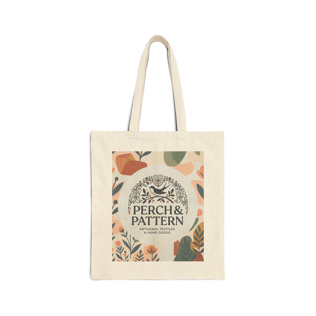 Perch & Pattern Floral Logo Canvas Tote