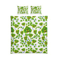 Leafy Vine Cotton Bed Set – Green Botanical Duvet Cover & Pillowcases