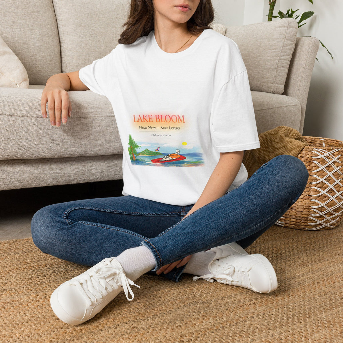 Lake Bloom T-Shirt — "Float Slow, Stay Longer" Kayak Lake Graphic Tee