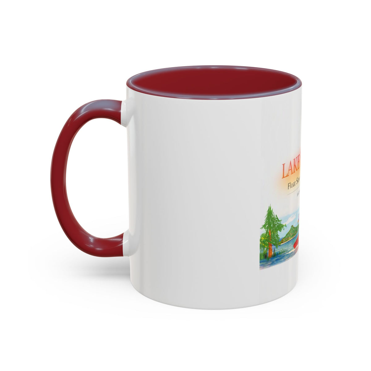 Lake Bloom Accent Coffee Mug – 'Float Slow, Stay Longer' Relaxing Kayak Design